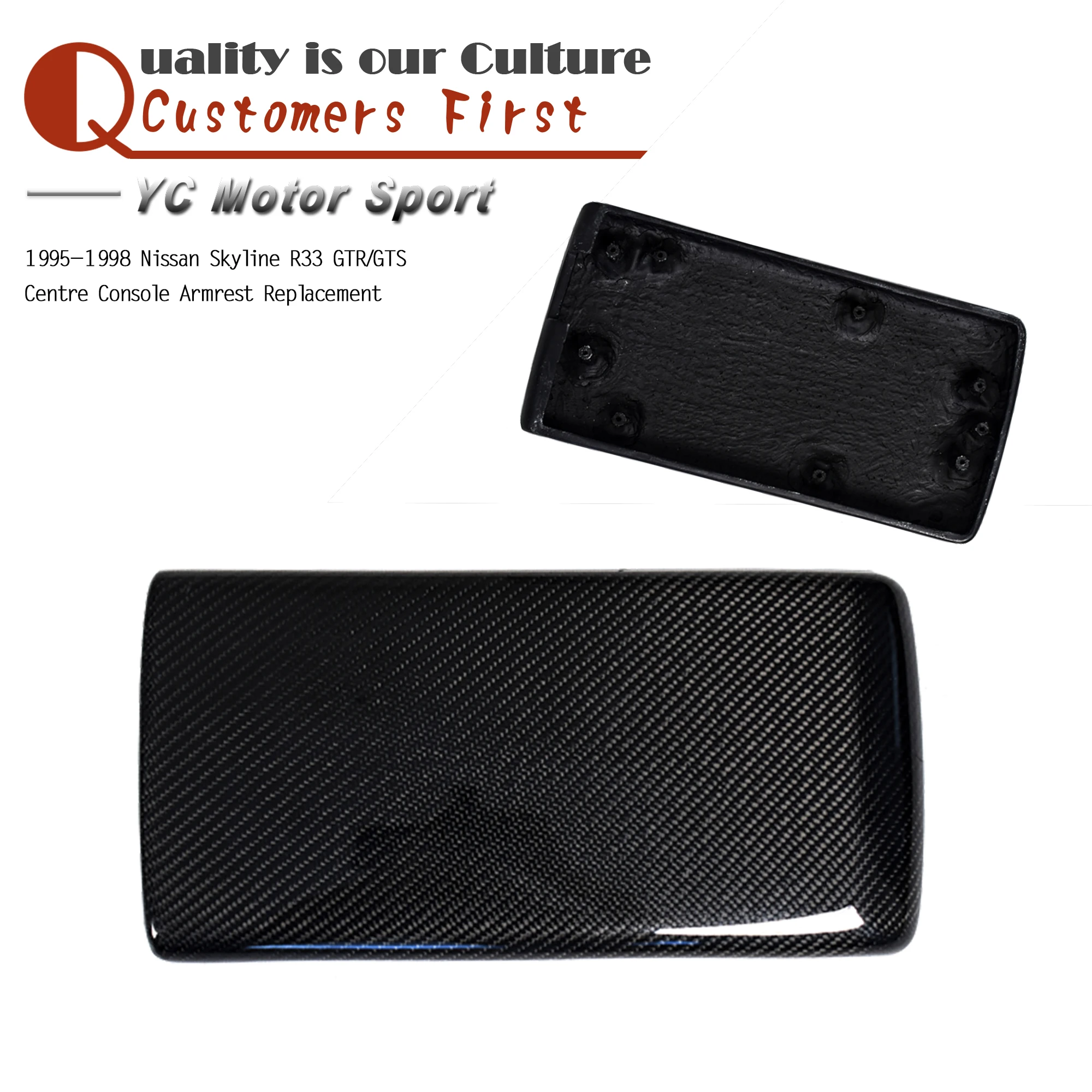 Car Accessories Carbon Fiber GTR GTS Style Centre Console Armrest Replacement Fit For 1995-1998 Skyline R33 GTR GTS Car Stying