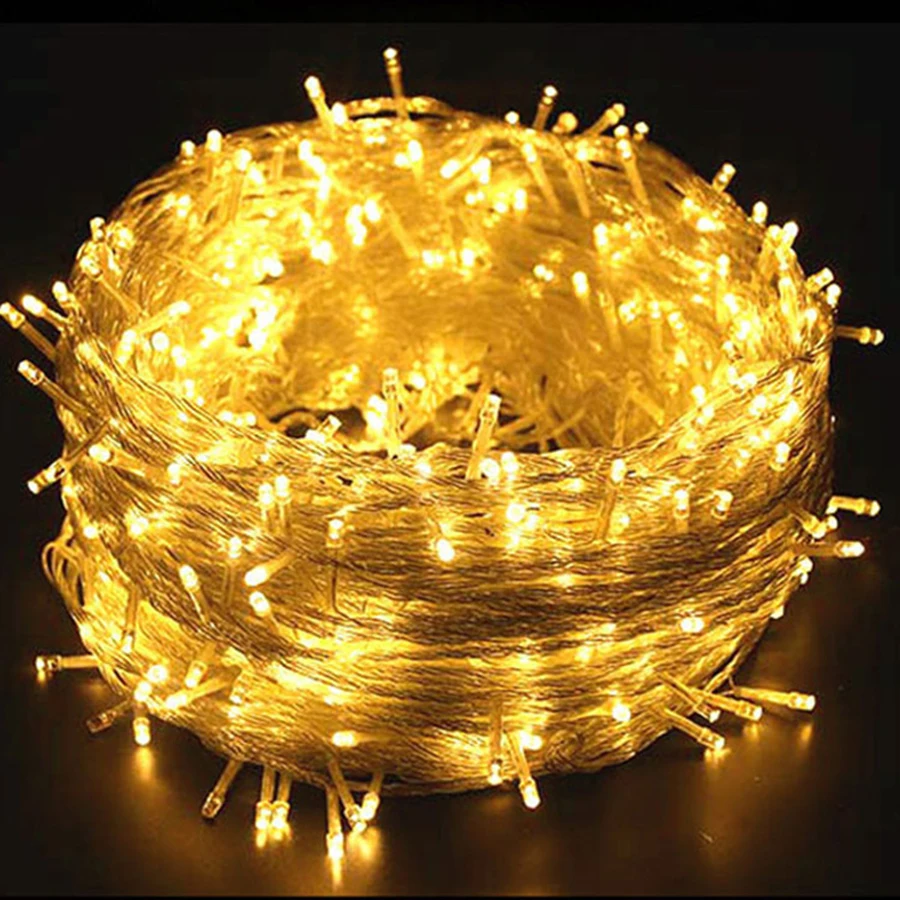 50/100/300/500M Weihnachten Fee Licht Outdoor LED String Twinkle Weihnachten Girlande Licht Für Hochzeit villa Hotel Party Urlaub