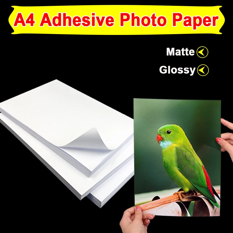 A4 Self Adhesive Photo Paper Matte Or High Glossy Sticker Label By Inkjet Printer 120g 135g