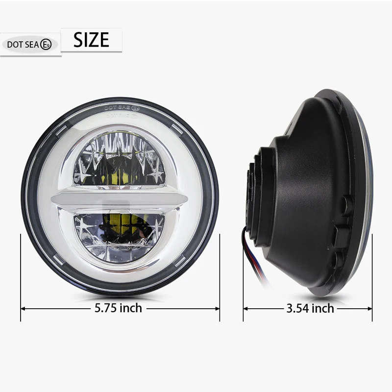 2019 New style Chrome 5.75 Inch LED Headlight 5 3/4