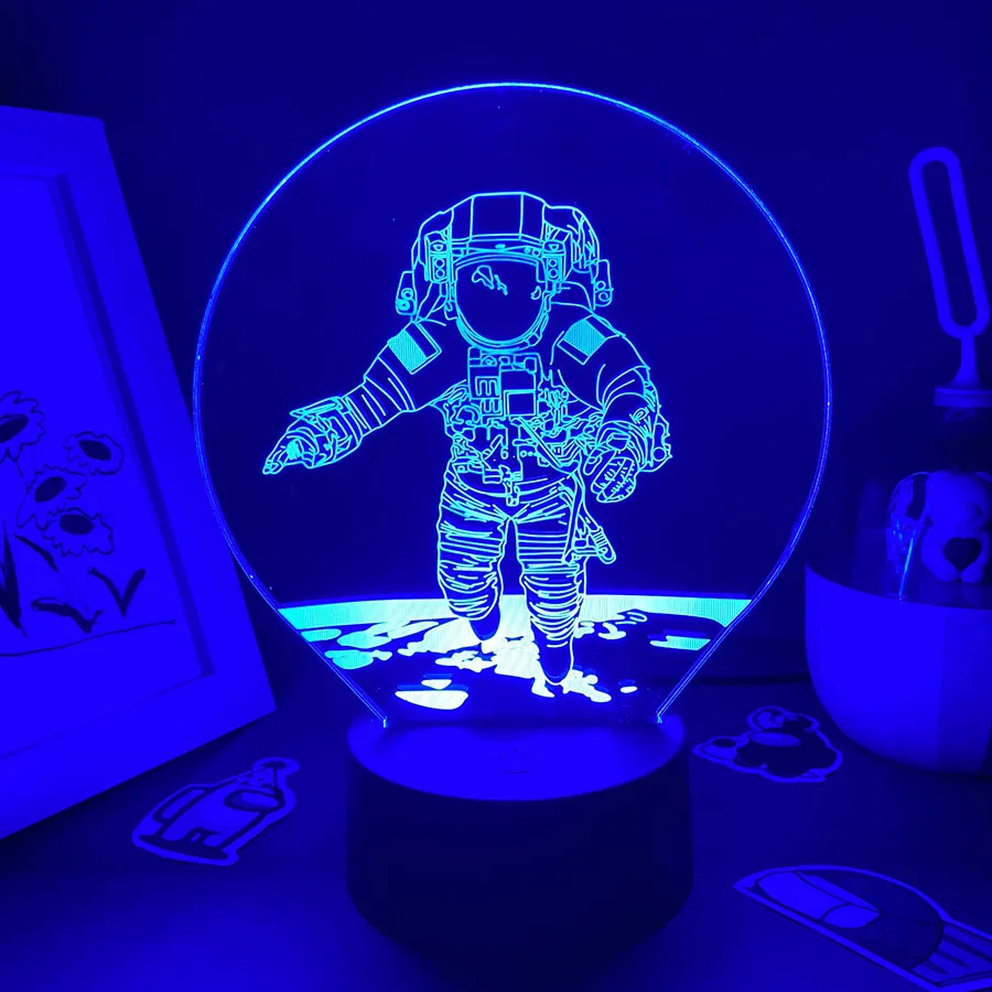 Spaceman Astronaut lampade 3D LED RGB luci notturne Creative Cool regalo colorato per la decorazione del tavolino da comodino della camera da letto