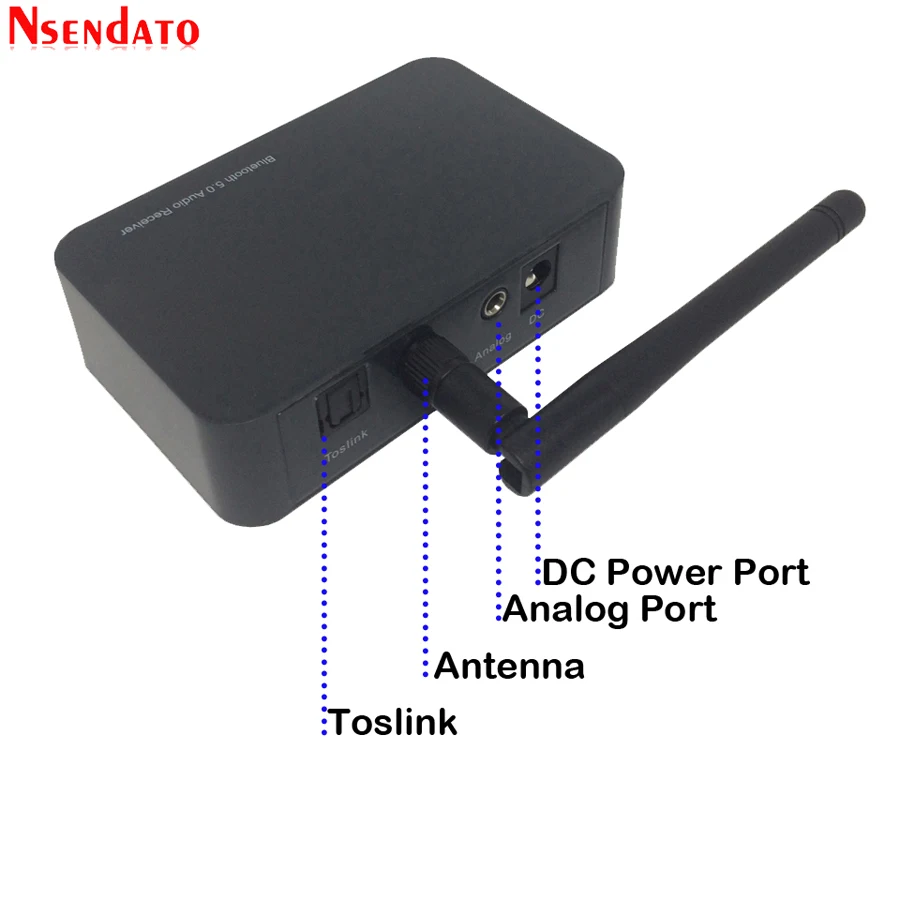 Adaptador de hifi 5.0 sem fio, receptor de áudio com toslink, antena analógica para android, ios, windows, amplificador, subwoofer