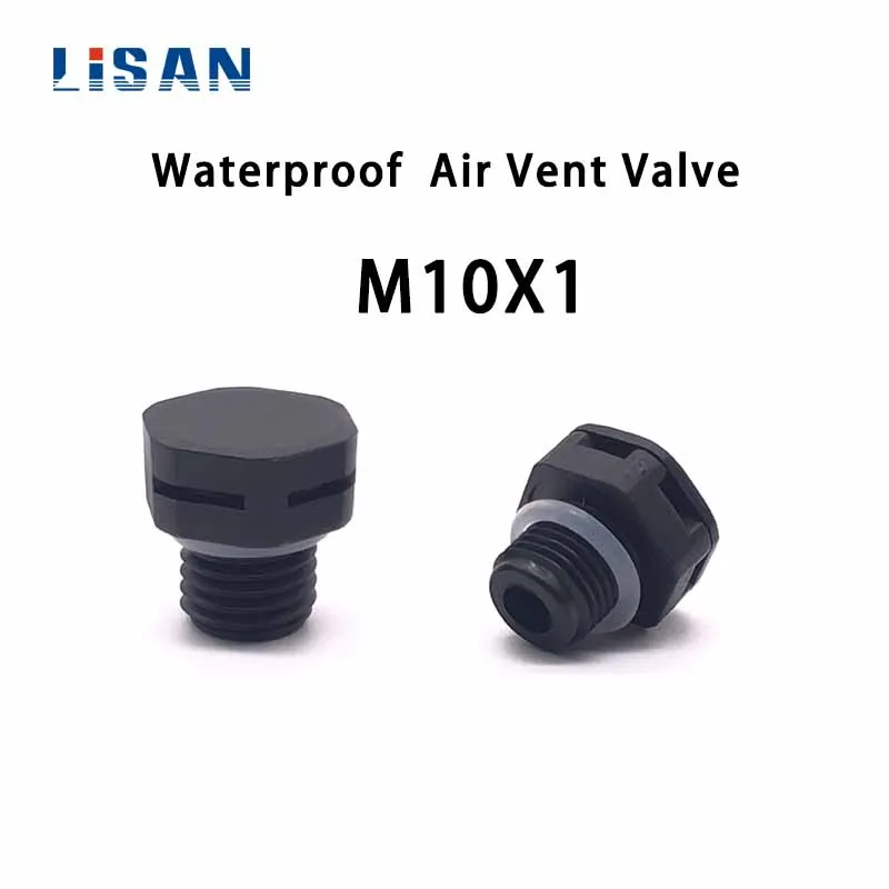 10Pcs M10 Nylon Waterproof Air Vent Valve Screw M10*1 M10*1.5 In Protective Vent Plug E-PTFE Plastic Breather Vent Valve