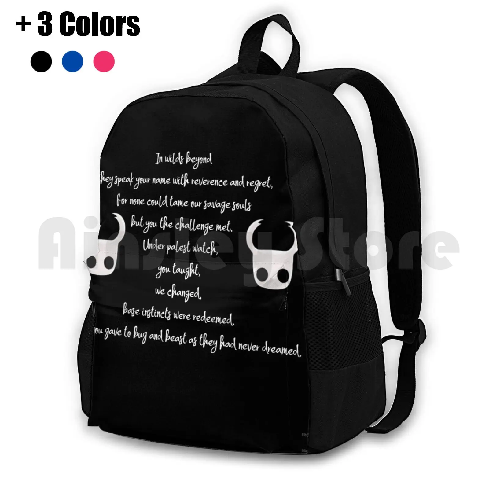 Hollow Knight Poem Outdoor Hiking Backpack Riding Climbing Sports Bag Hollow Knight Video Game Videogame Computer Pale Soul