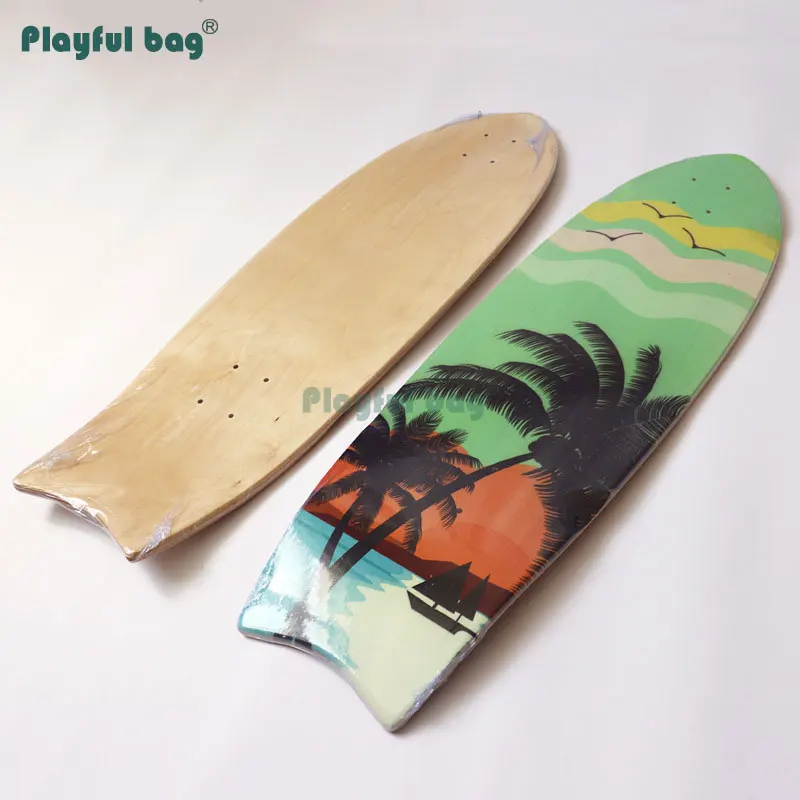 

Playful Bag 82*26CM Maple skating board Land surf skateboard 8 lawyer Maple wooden long board Creative sandpaper pattern AMB09