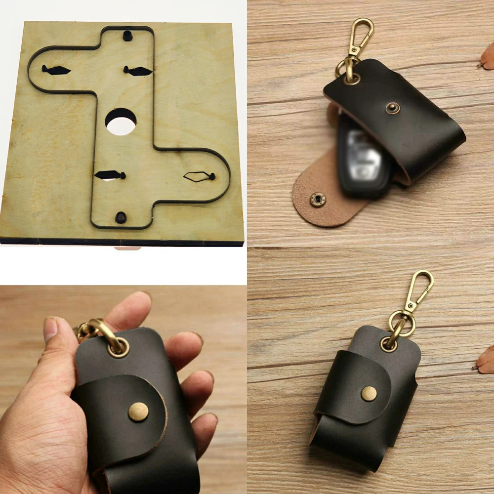 DIY leather craft car key bag case die cutting knife mold metal hollowed punch tool set