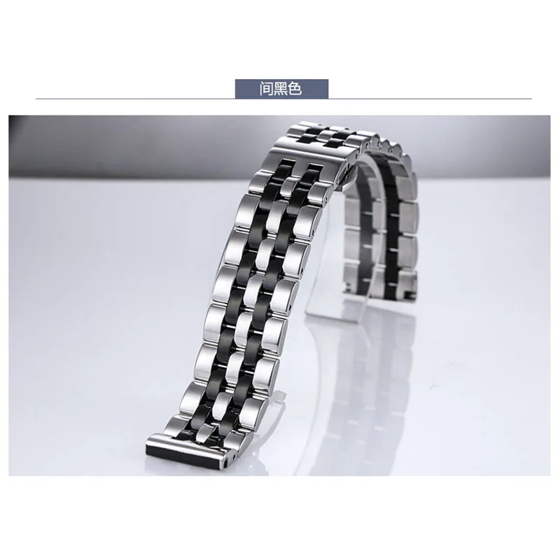 2in1 Flat Curved End Watch Strap 18 19 20mm 21 22mm 24mm 26mm Replacement Watch Band Butterfly Buckle Stainless Steel Watchbands