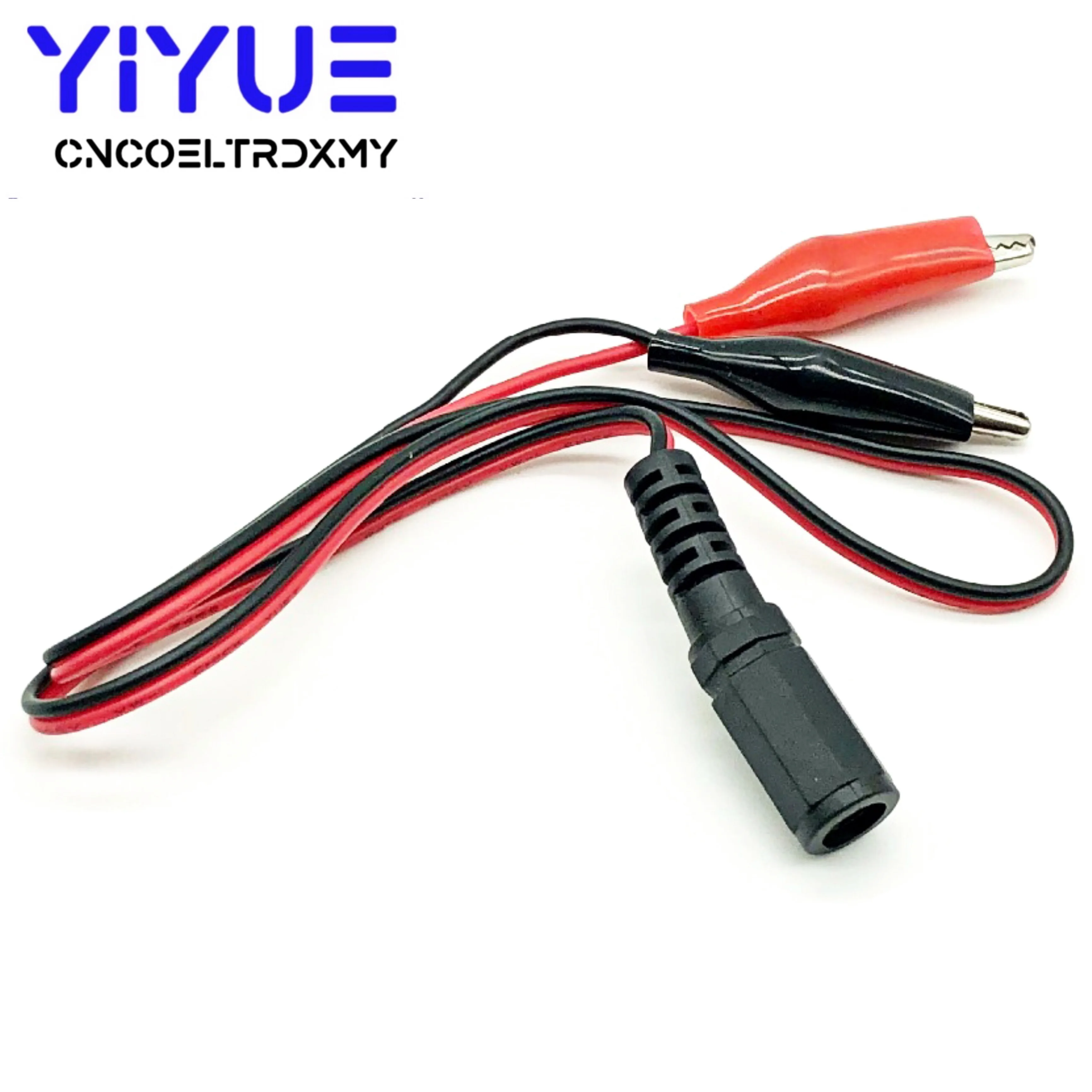 5.5MM 2.1MM  Alligator Clip DC Power male female test lead Cable 12V Power Wire To 2 Crocodile Connector To Male 50cm