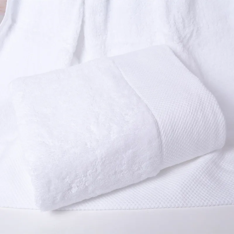 Pure Color Bath Towel for Men and Women, Make Logo, Strong Water Absorption, Soft, Pure White, Hotel, Family