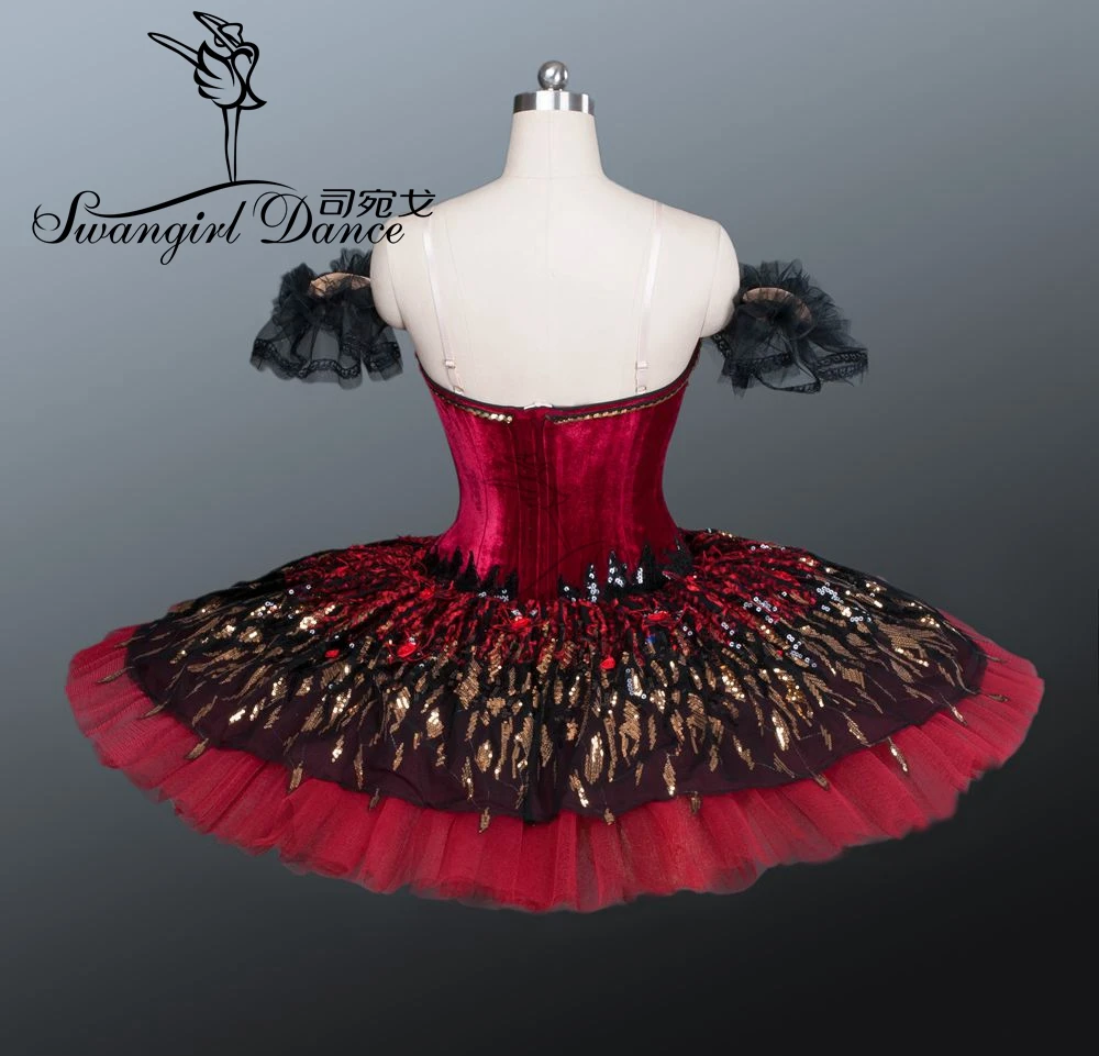 adult red black swan lake classical ballet tutu child professional performance ballet costume for girlsBT9045A