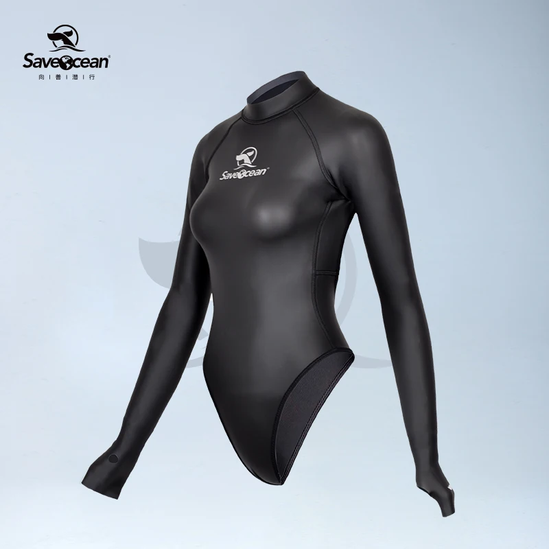 【新品・未使用】SAVE OCEAN レディース ビキニタイプ ウェットスーツ Saveocean2mm長袖バックレスtバックビキニワンピースウェットスーツ