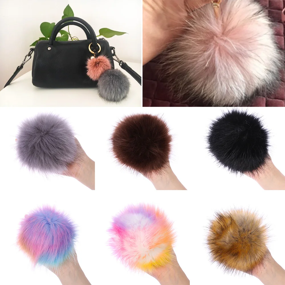 15cm Imitation Fur Pompom For Women Hat Fur Pom Poms for Hats Caps Fake Fur Pompon for Knitted Hat Cap Beanies Skullie