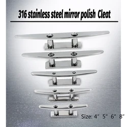 Boat Cleat Marine Hardware Stainless Steel Boat Cleat Low Flat Cleat For Marine Boat Deck Rope Tie 4