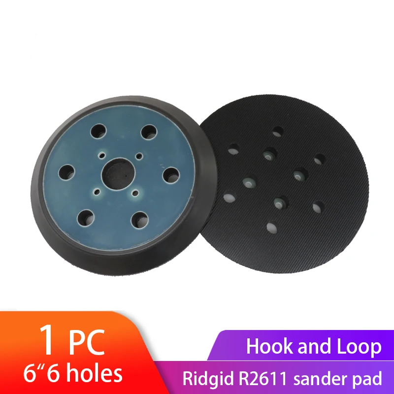 6 Inches 150MM 6-Hole Back-up Sanding Pad 4 Nails Hook and Loop Sander Backing Plate for Electric  Sander Ridgid R2611