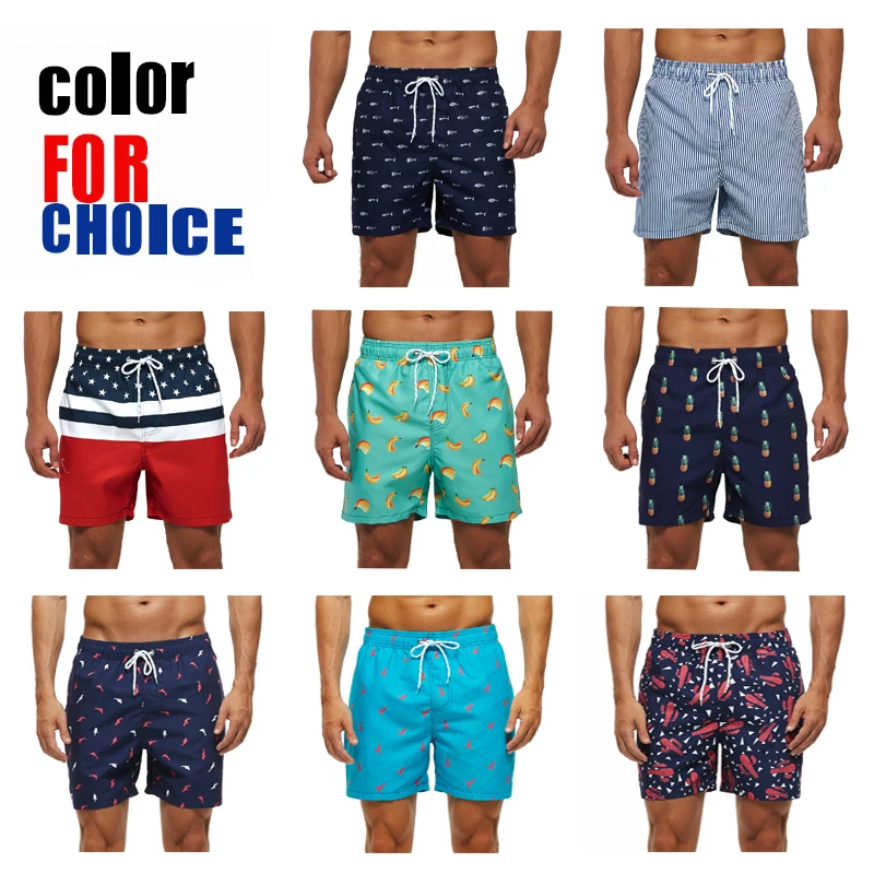 Men\'s Beach Shorts Quick-Drying Swimming Shorts Bathing Beach Surfing Swimming Trunks Outdoor Running Sports Pants