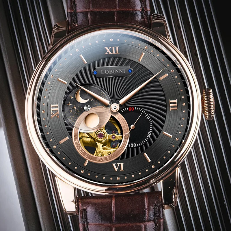 LOBINNI Luxury Men Automatic Mechanical Men's Watches MIYOTA Movement Watch Sapphire Glass Waterproof Men Watch
