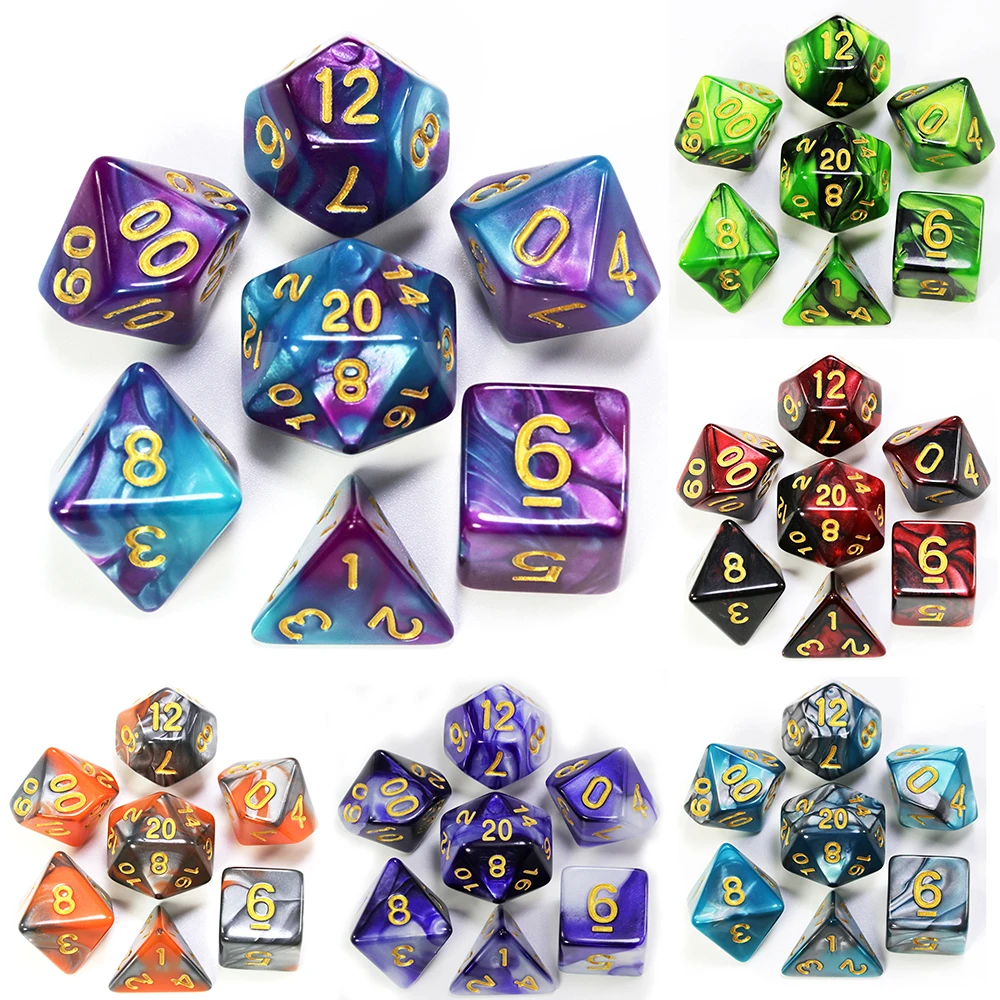 Hot Deals Lowest Price 26 Colors Mix Dice Set DND RPG PortableToys for Adults Kids Plastic Cubes Polyhedral D20