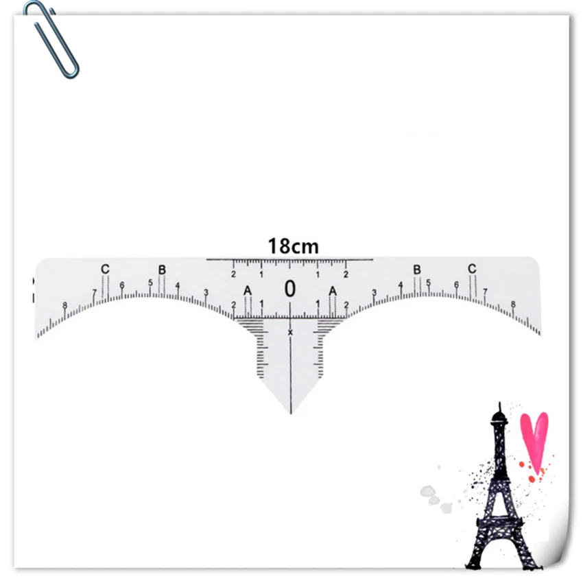 Règle à sourcils, pochoir à sourcils 10 pièces, règle de Microblading, modèle de sourcil jetable, autocollant de règle, outil de forme de sourcil