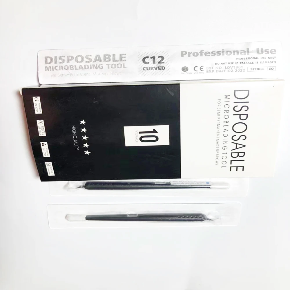 Clearance Price 10PCS Disposable Microblading Pen with Pigment Sponge - Thinnest Blade On The Market NOT FOR LATEX