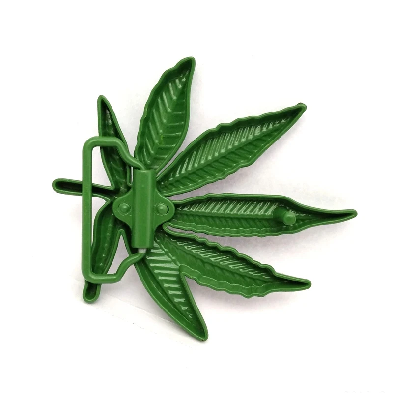 Fibbia della cintura del metallo verde della foglia di cannabis per gli uomini ragazzi Cowboy occidentale accessori fai da te moda regali freddi trasporto di goccia benvenuto