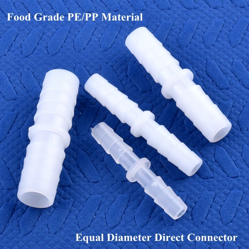 

5~200pcs 4~14mm Food Grade Plastic Equal Dia Direct Connectors Aquarium Fish Tank Air Pump Hose Pagoda Joint Water Pipe Fittings