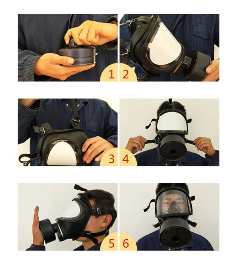 Chemical Gas Mask Chemical Biological, and Radioactive Contamination Self-priming Full Face Mask Classic Gas Mask