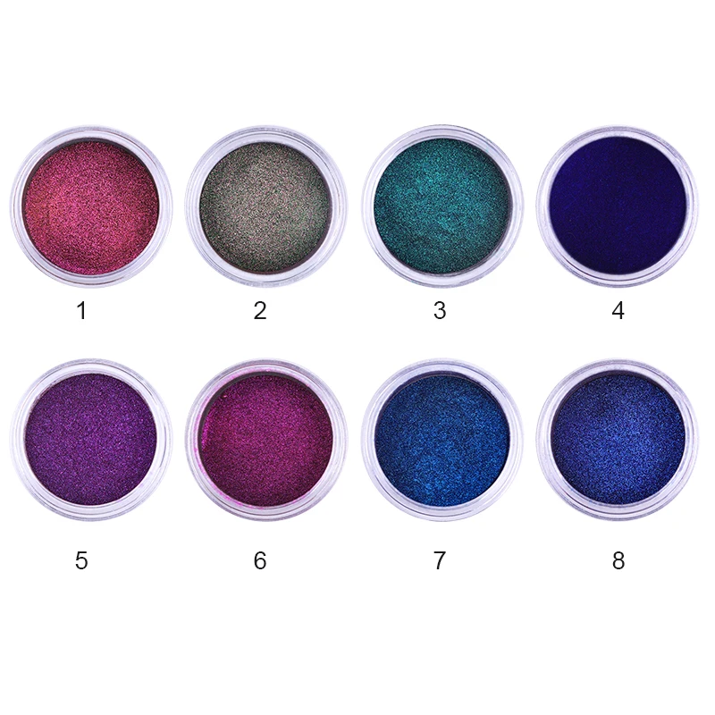 0.2g/Box Chameleon Mirror iridescent Nail Glitter Powders Auroras Effect Nail Art Chrome Pigment Dust DIY Design Decoration