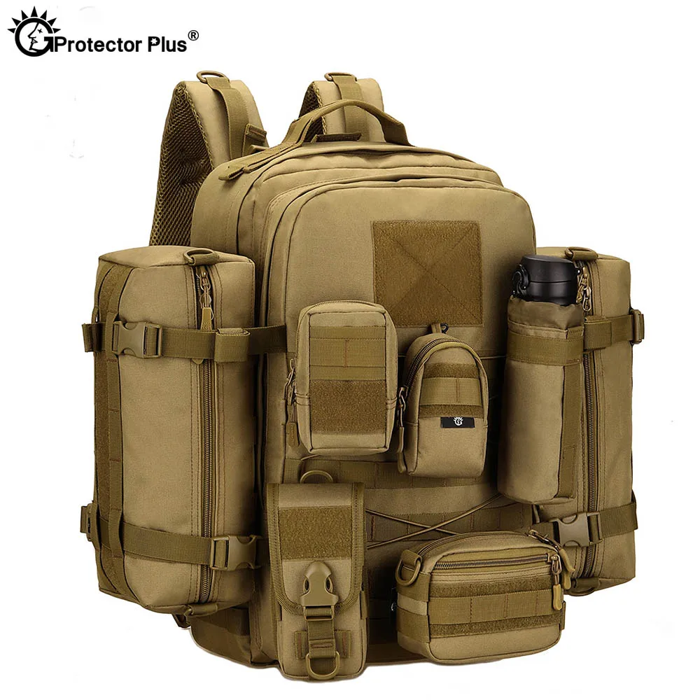 PROTECTOR PLUS 45L Tactical Hunting Backpack Outdoor Waterproof Molle Rucksack Travel Hiking Camping Climbing Sport Large Bag