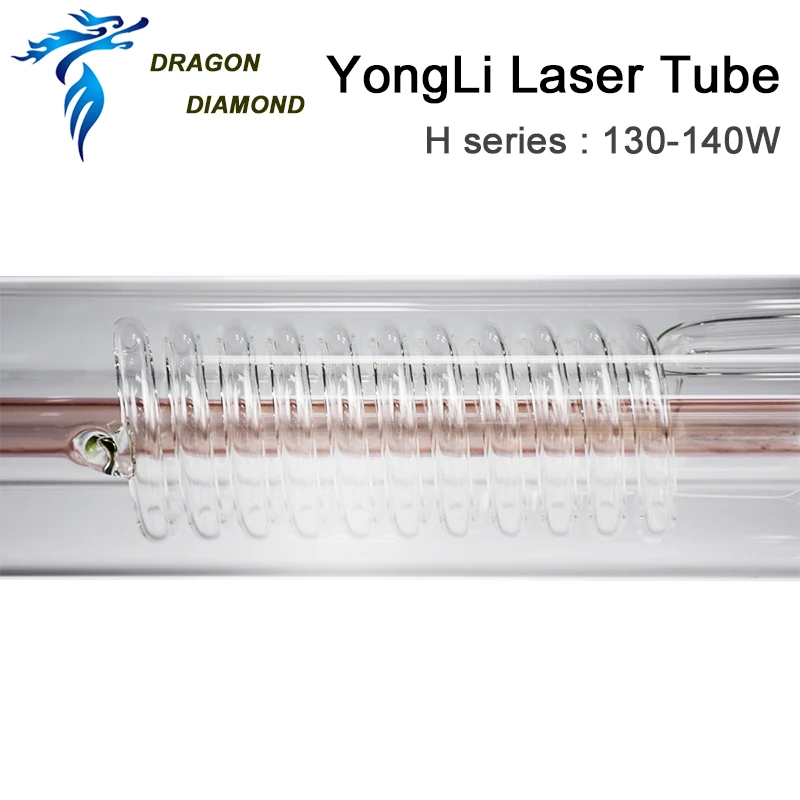 มังกรเพชร Yongli H6 130 W-150 W CO2 หลอดเลเซอร์หัวโลหะความยาว 1650 มม. Dia.70mm สําหรับ CO2 เลเซอร์แกะสลักเครื่อง