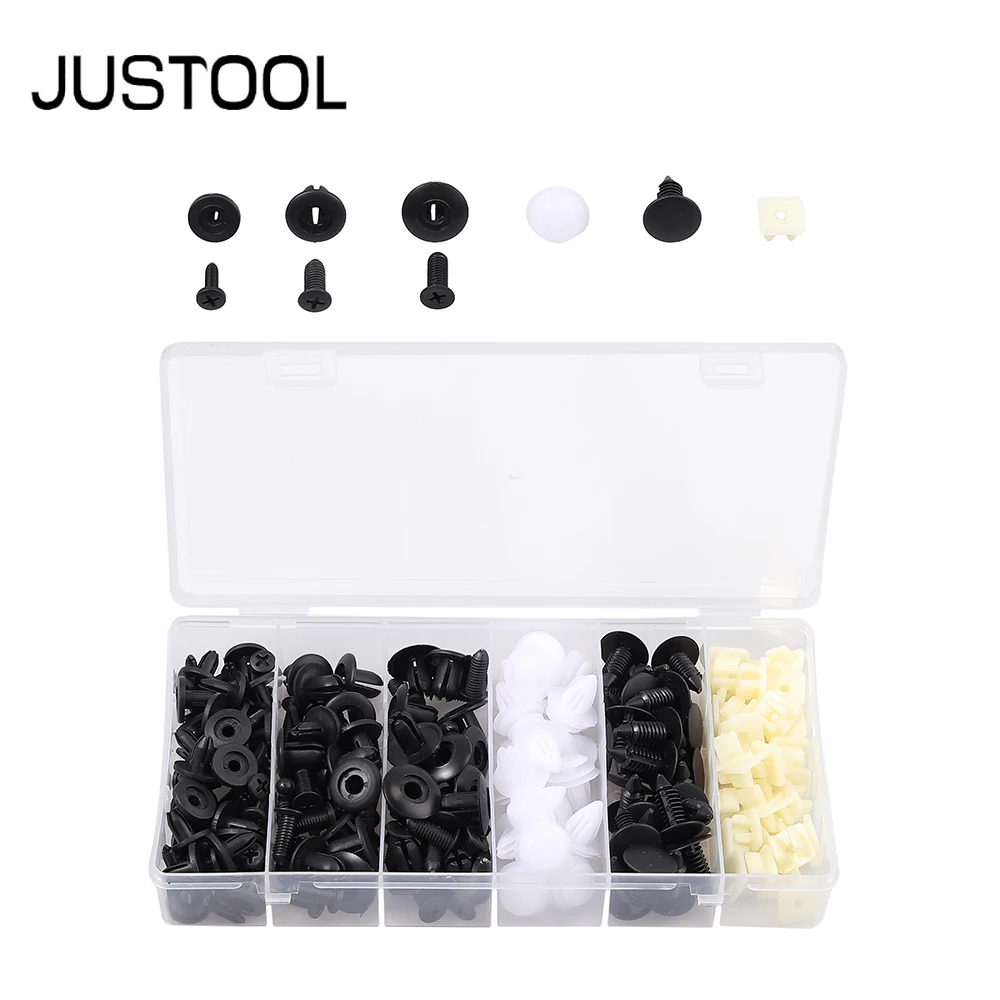 Proster 150 pcs Plastic Rivets Screws Panel Push Fastener Kit for Car Door Trim Clip Bumper