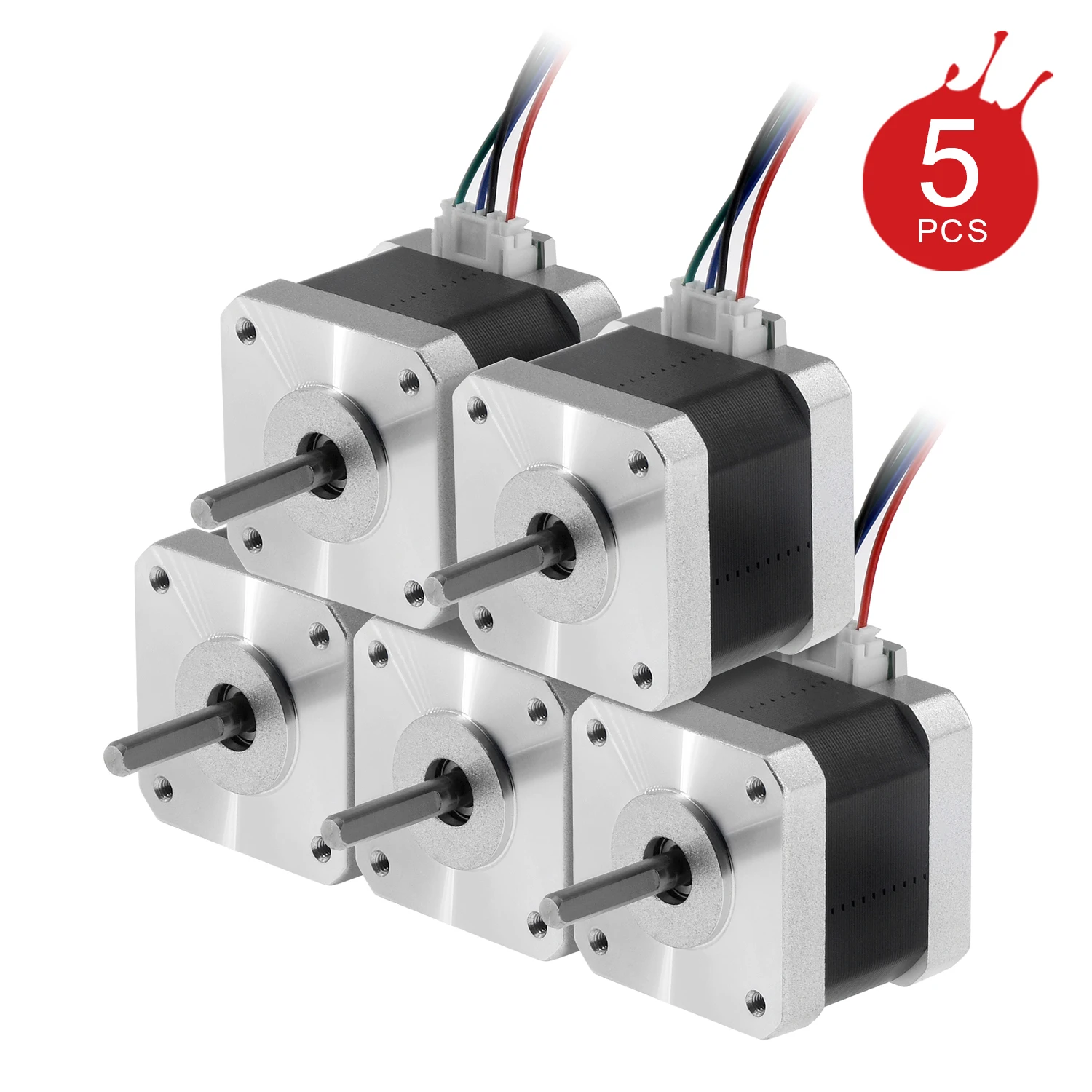 5 sztuk/partia (17HS4401S) 17HS4401 V5 V6 4-realizacji Nema17 silnika 42 silnik krokowy Nema 17 42BYGH 1.5A dla CNC XYZ na 3D części drukarki