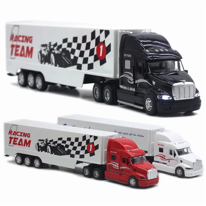 

Hot-selling alloy pull back transport truck model,1:48 box truck construction vehicle toy,simulation sound and light