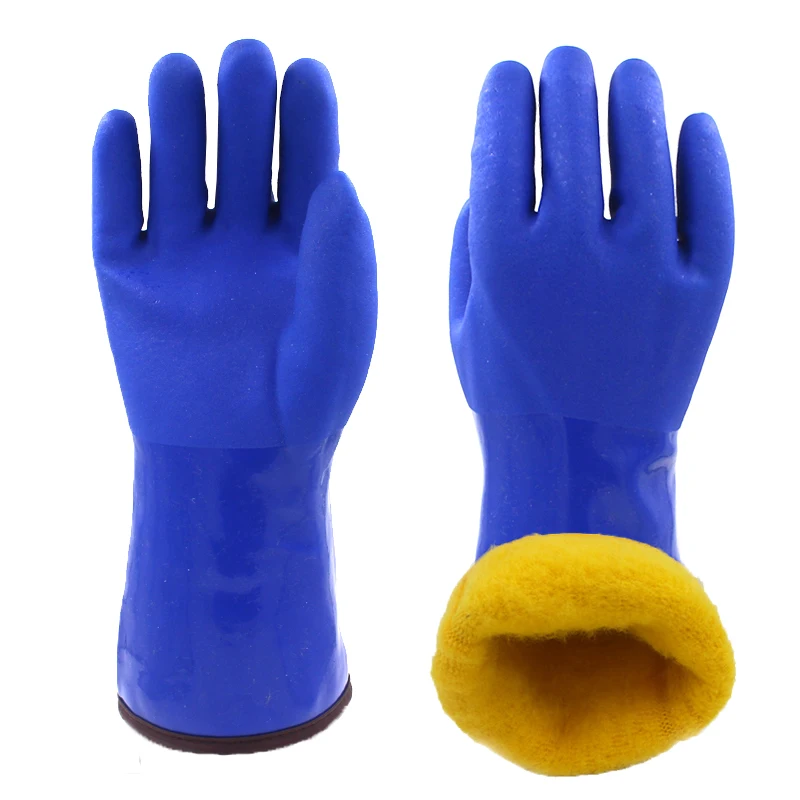 Cold storage gloves Water proof Non-slip Blue  Thickened Keep warm 30 below zero M L XL Winter use  Fisheries