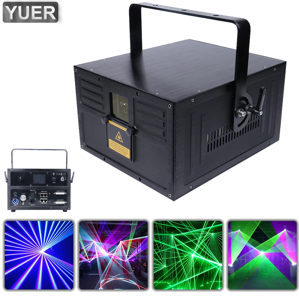 10W RGB 3IN1 Animation Pattern Scanning Effect Laser Light DMX512 Stage Laser Projector DJ Disco Wedding Party Outdoor Musci Bar