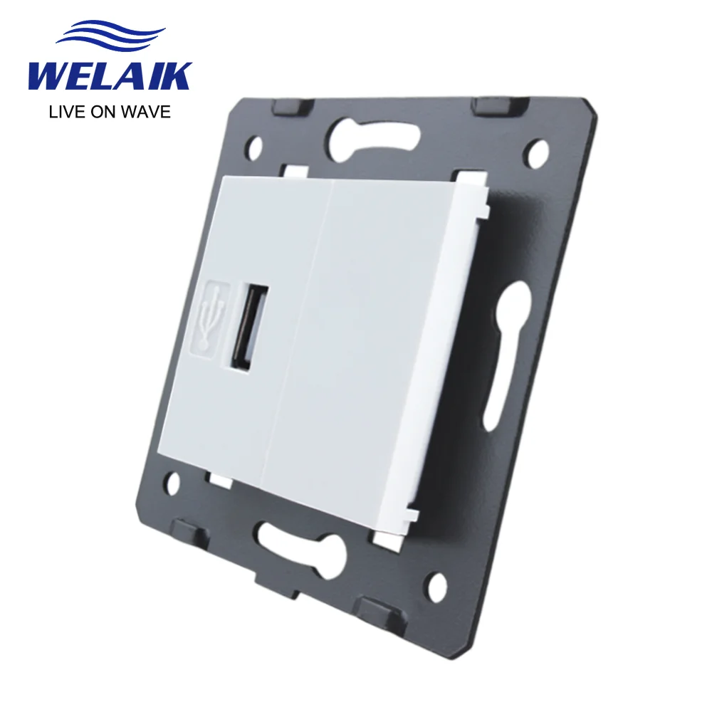 WELAIK EU 5V 2100mA 2.1A Wall USB  Power Module Socket-DIY Parts-Without-Glass Panel-USB Charging-power Supply  A8USW