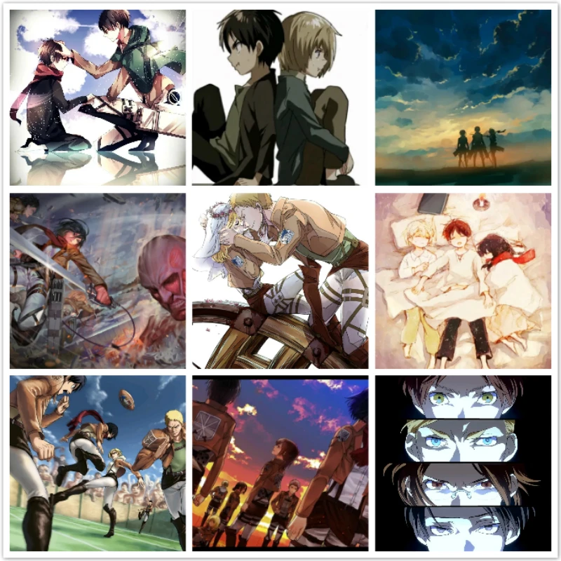 Japanese Anime Attack on Titan 5d Diamond Painting Mosaic Art Diamond Embroidery Full Round Drill Cross Stitch Kits Home Decor