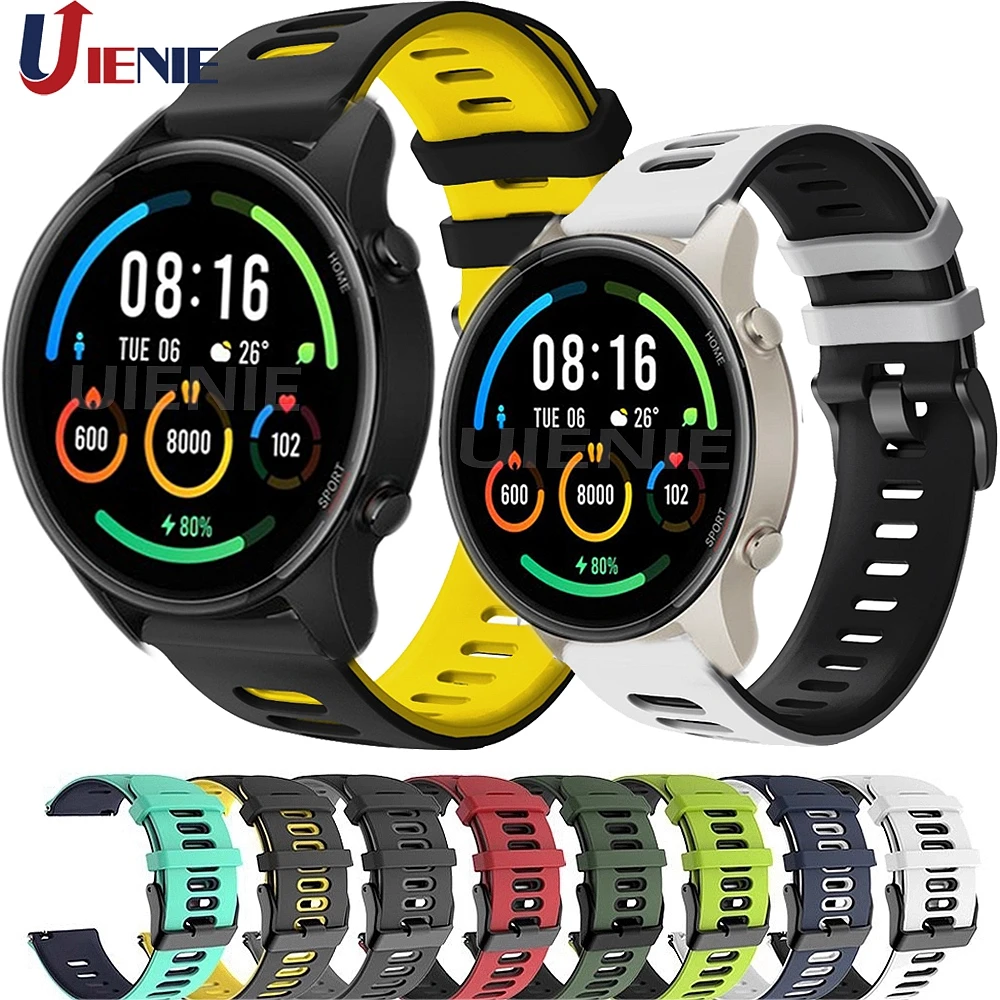 الرياضة سيليكون مربط الساعة ل Xiaomi الذكية مي ووتش اللون الرياضية طبعة حزام 22 مللي متر سوار معصمه ل Huami Amazfit Gtr 2 2e