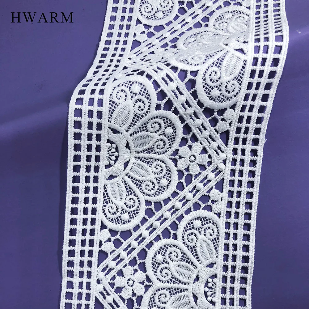 10yard High Quality Dress Accessories White Sewing Trim African Arts Craft Lace Fabric Ribbon Diy 11.3cm Women Wedding Skirt Dec