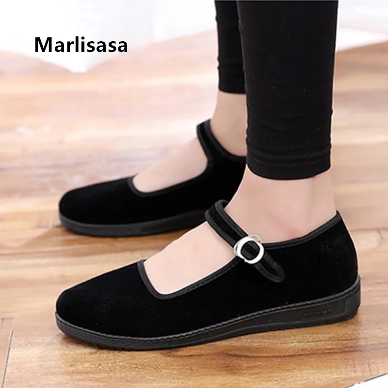 Mocasines Mujer donna Retro cinturino con fibbia Comfort di alta qualità scarpe da balletto nere scarpe da ballo estive antiscivolo Casual da donna