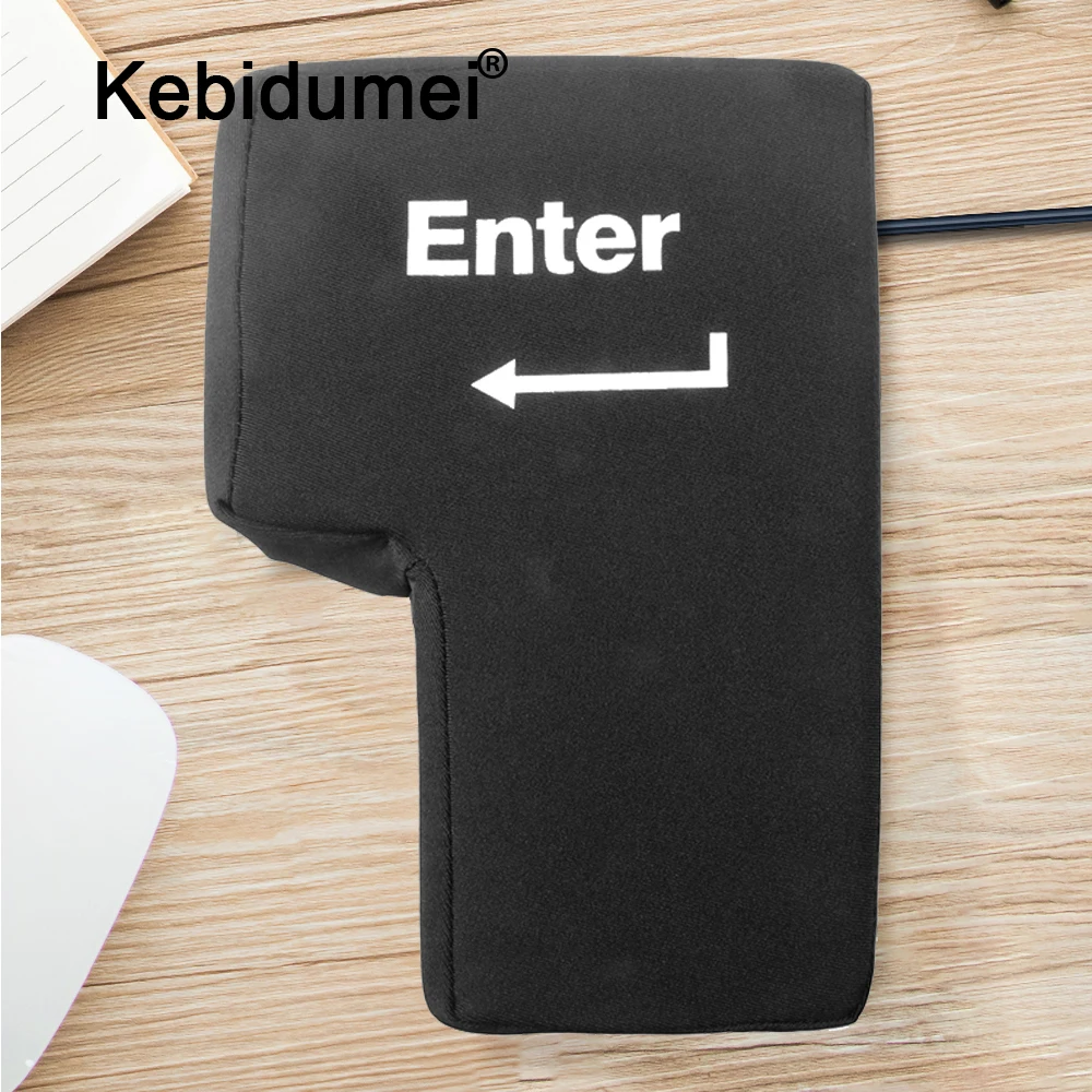 kebidumei USB Enter Key Vent Pillow Soft Computer Button Return Key Offices Decompression Pillow Stress Relief Toy Wholesale