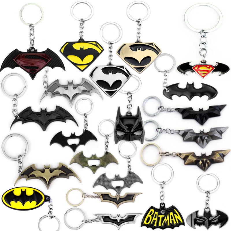 Bat Pendants Keychain Superheroes Movie Jewelry Car Key Ring Bags Key Chains Gifts Souvenir