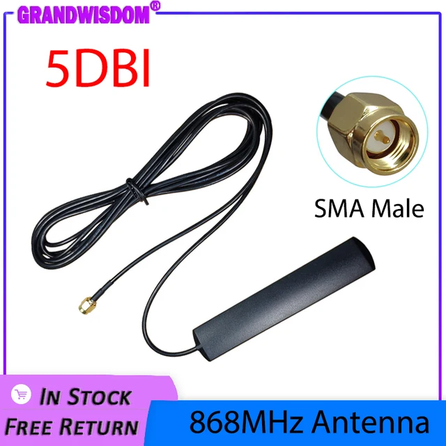 Antena GSM 2 szt. 868MHz 915MHz antena panelowa z wzmocnieniem 5dBi SMA męski kabel 3 metry antena IOT do montażu w samochodzie 824-960MHz antena sygnałowa