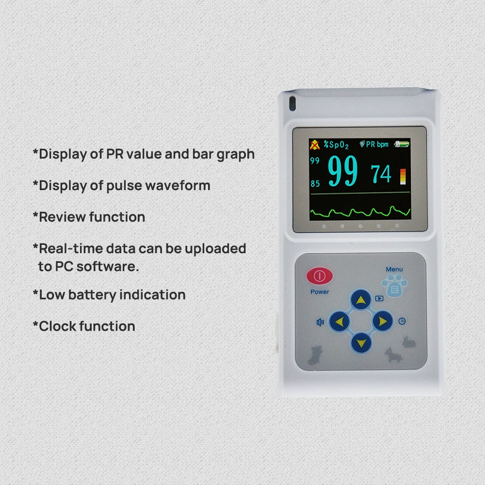 Veterinary CONTEC CMS60DVET SPO2 Pulse Oximeter, Tongue Ear Blood Oxygen Monitor, PC Software(Download Online)