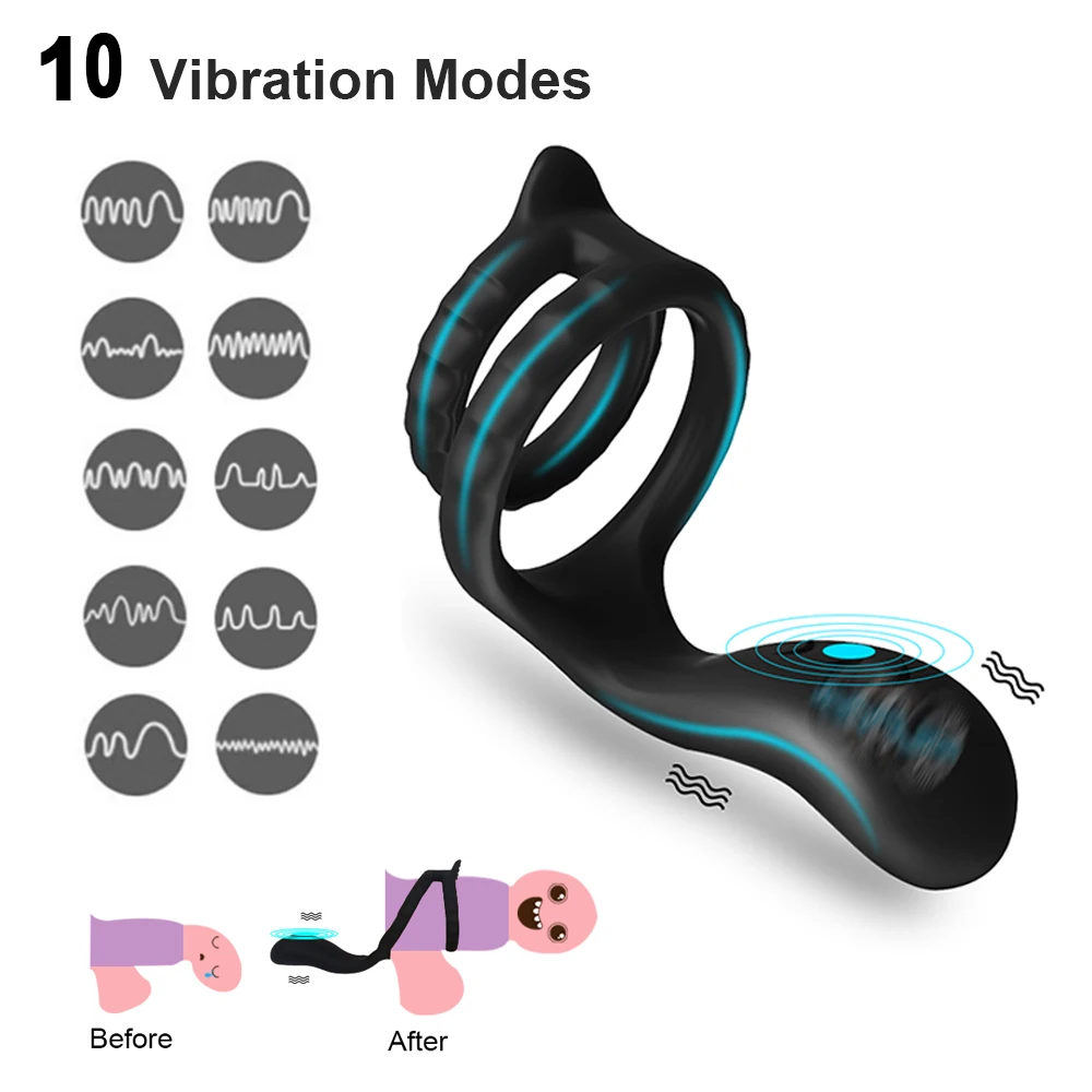 Anello del pene vibratore Cock Rings manicotto del pene eiaculazione ritardo del tempo coppia di castità maschile giocattoli del sesso per gli uomini erotici adulti Cockring