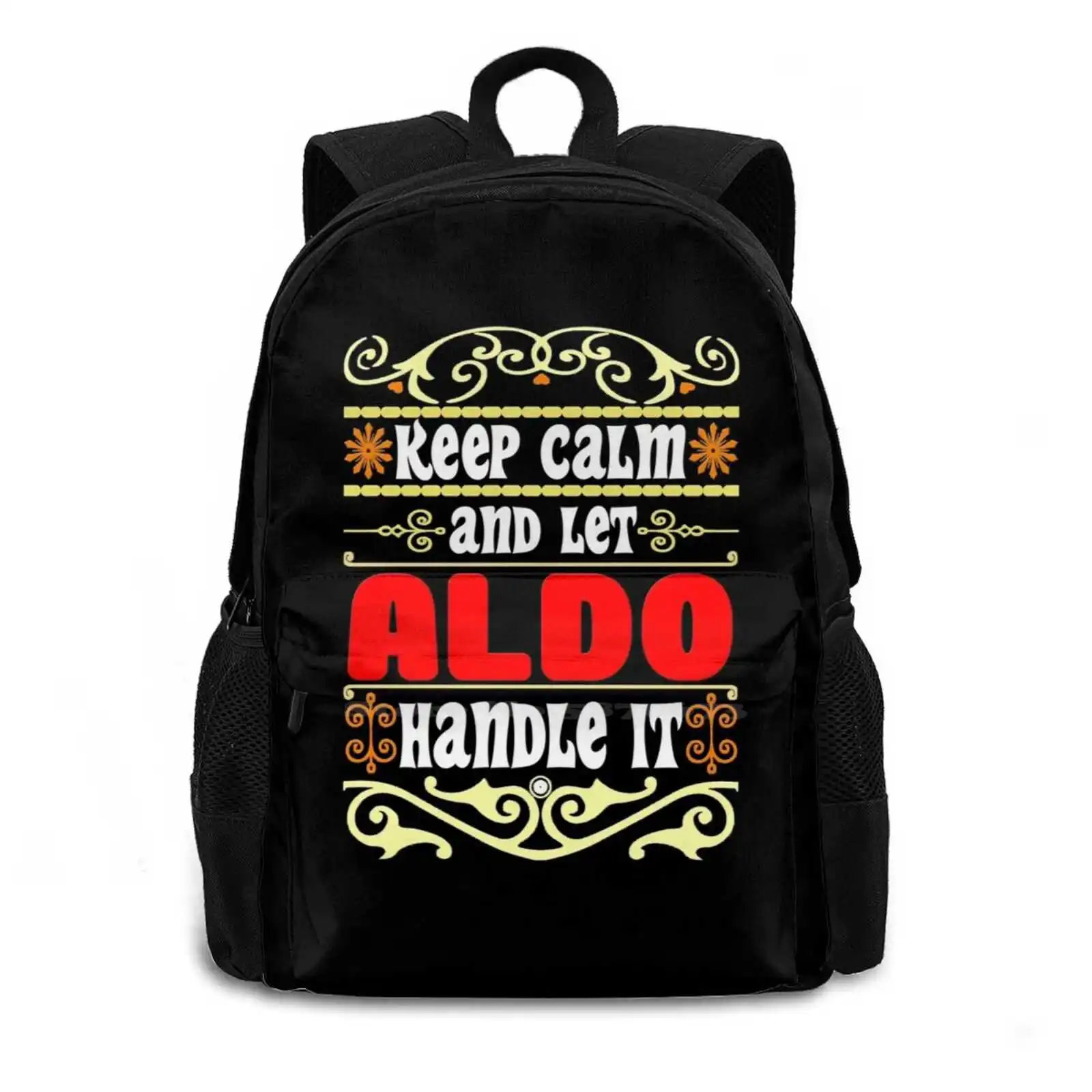 Keep Calm And Let Handle It Name Fashion Travel Laptop School Backpack Bag Name Sign Name Logo Life Christmas Its A Thing