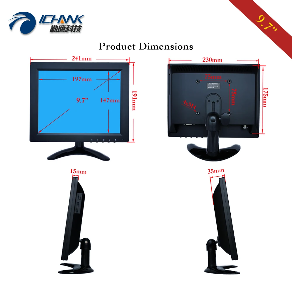 Imagem -06 - Ecrã Lcd Táctil com Resistência de Quatro Fios Ips Fullview Entrada Hdmi Vga Usb 1080 p 1080 p Zb097jc592r 9.7 10 1024x768