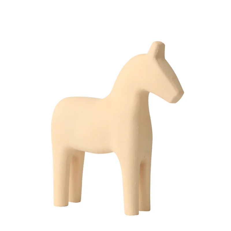 Nordic Minimalist Figurines & Miniatures Horse Living Room Home Art Decoration Trojan Wedding Ornament Creative Crafts Gift