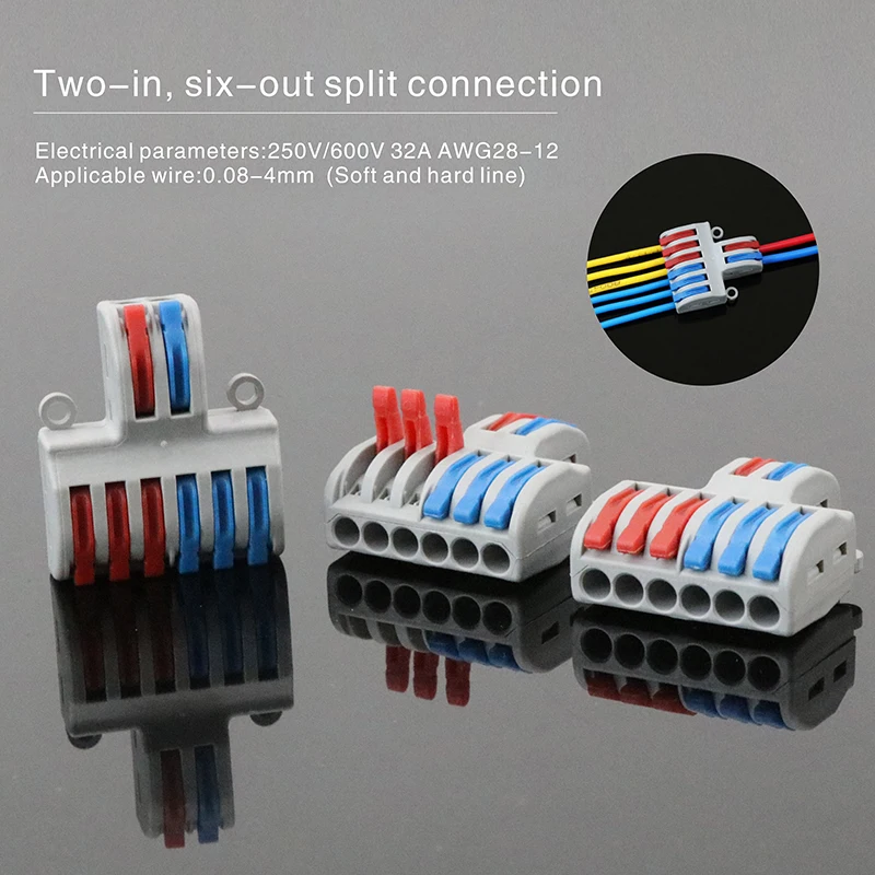 

Wire Connector 10/30/50/100 Pieces Mini Quick Connector Universal Compact Terminal Block Plug-in Electrical Wire Connector Splic