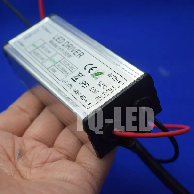 50W High Power Led Driver AC/DC12-24V to DC25-38V 1500mA Waterproof Custant current Light Power Supply