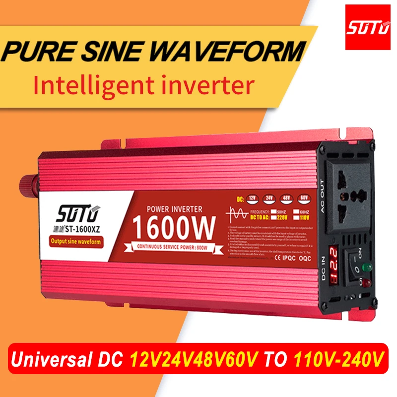 

Pure sine wave inverter universal DC 12V to 220V LCD inverter 1000W/1800W/2200W/3000W power converter